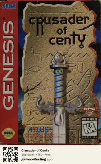 Crusader of Centy Sega Mega Drive / Genesis, NTSC box front