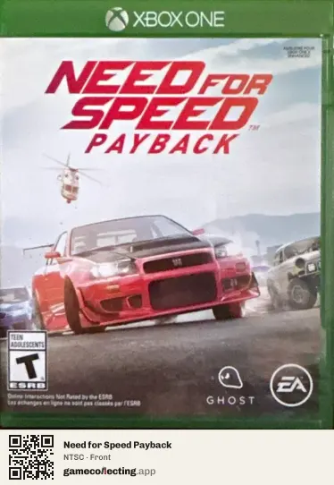 Need for Speed Payback Xbox One, NTSC box front