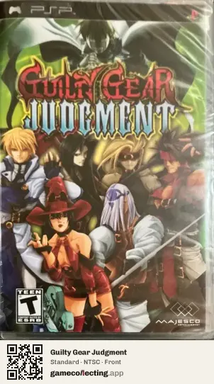 Guilty Gear Judgment PlayStation Portable, NTSC box front