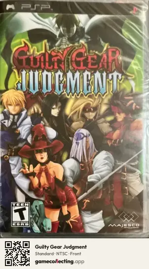 Guilty Gear Judgment PlayStation Portable, NTSC box front