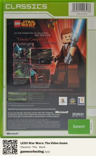 LEGO Star Wars: The Video Game Xbox, PAL box back