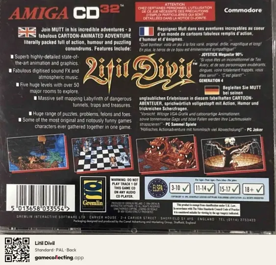 Litil Divil Amiga CD32, PAL box back