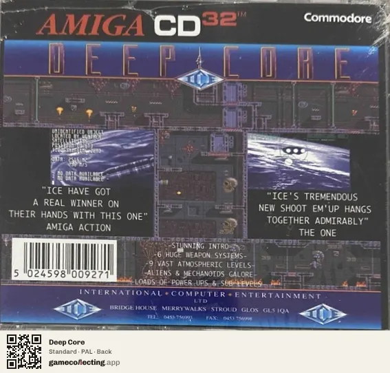 Deep Core Amiga CD32, PAL box back