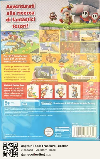 Captain Toad: Treasure Tracker Nintendo Wii U, Italy box back