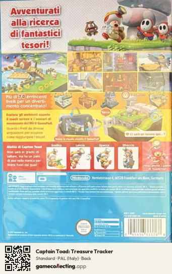 Captain Toad: Treasure Tracker Nintendo Wii U, Italy box back