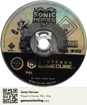Sonic Heroes Nintendo GameCube, PAL disc