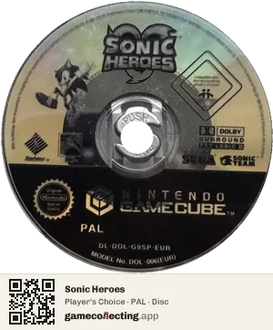 Sonic Heroes Nintendo GameCube, PAL disc
