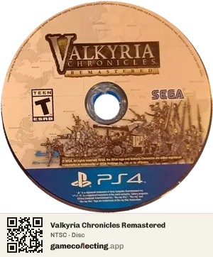Valkyria Chronicles Remastered PlayStation 4, NTSC disc