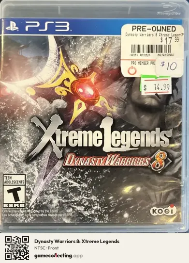 Dynasty Warriors 8: Xtreme Legends PlayStation 3, NTSC box front