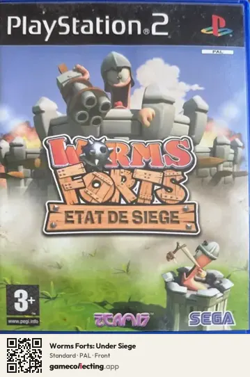 Worms Forts: Under Siege PlayStation 2, PAL box front