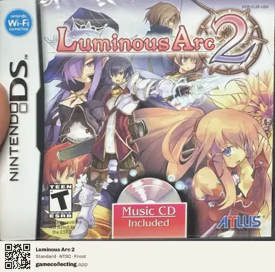 Luminous Arc 2 Nintendo DS, NTSC box front