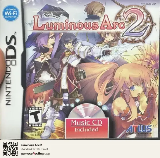 Luminous Arc 2 Nintendo DS, NTSC box front
