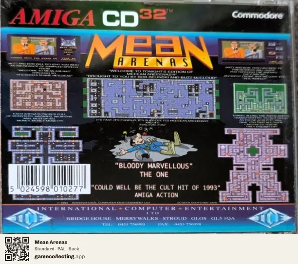 Mean Arenas Amiga CD32, PAL box back