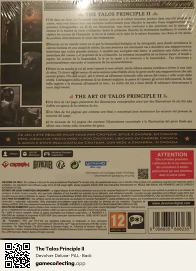 The Talos Principle II PlayStation 5, PAL box back