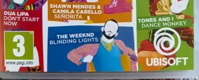 Just Dance 2021, the PEGI square on its front