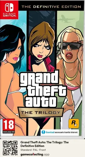 Grand Theft Auto: The Trilogy: The Definitive Edition Nintendo Switch, PAL box front