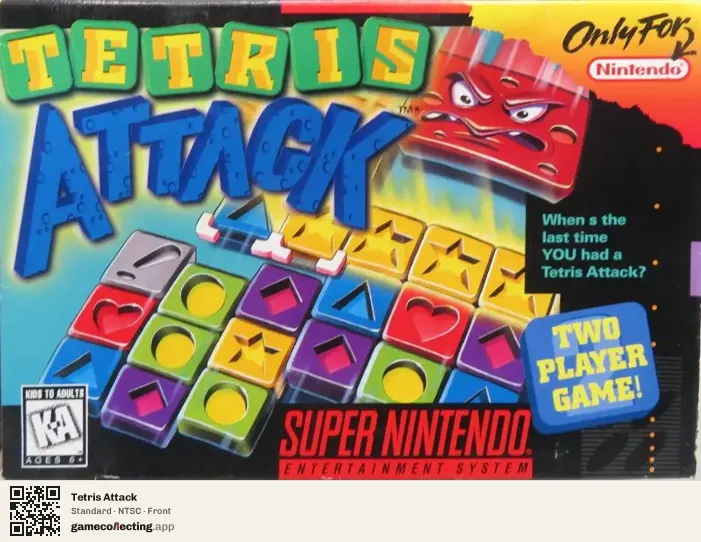 Tetris Attack Super Nintendo Entertainment System, NTSC box front