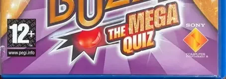 Buzz! The Mega Quiz, the PEGI square on its front