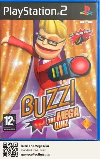 Buzz! The Mega Quiz PlayStation 2, PAL box front