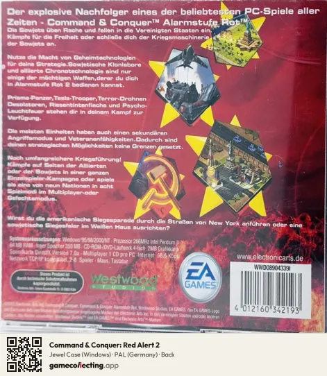 Command & Conquer: Red Alert 2 Computer, Germany box back