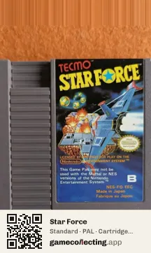 Star Force Nintendo Entertainment System, PAL cartridge label