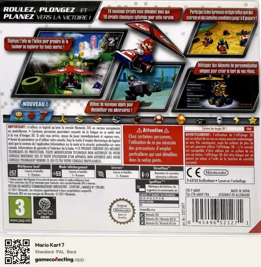 Mario Kart 7 Nintendo 3DS, PAL box back