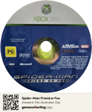 Spider-Man: Friend or Foe Xbox 360, PAL disc