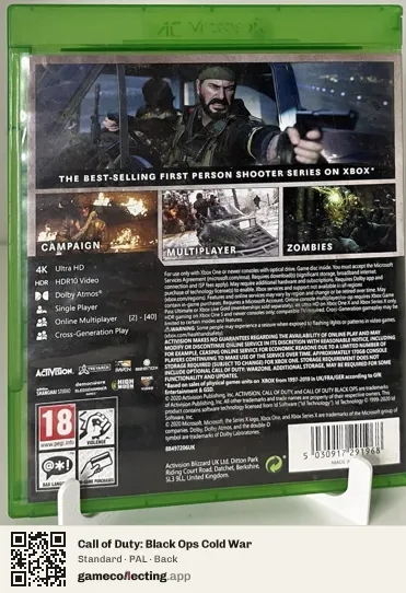 Call of Duty: Black Ops Cold War Xbox One, PAL box back