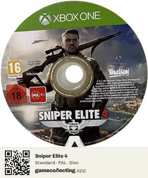 Sniper Elite 4 Xbox One, PAL disc