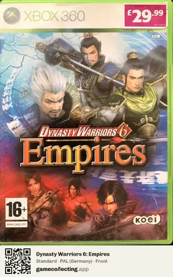 Dynasty Warriors 6: Empires Xbox 360, Germany box front