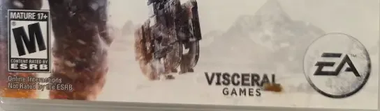 Dead Space 3, the ESRB box on its front