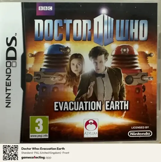 Doctor Who: Evacuation Earth Nintendo DS, United Kingdom box front