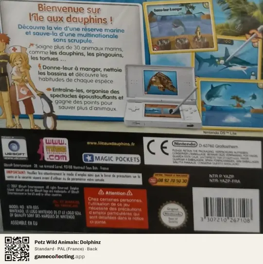Petz Wild Animals: Dolphinz Nintendo DS, France box back