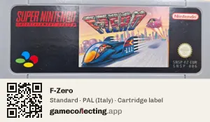 F-Zero Super Nintendo Entertainment System, PAL cartridge label