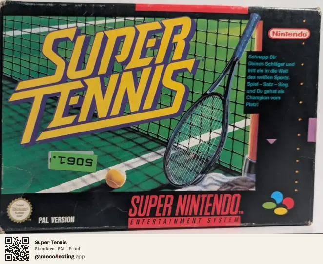 Super Tennis Super Nintendo Entertainment System, PAL box front