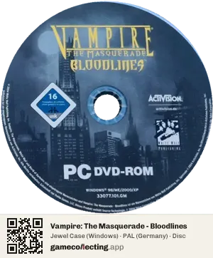 Vampire: The Masquerade - Bloodlines Computer, PAL disc