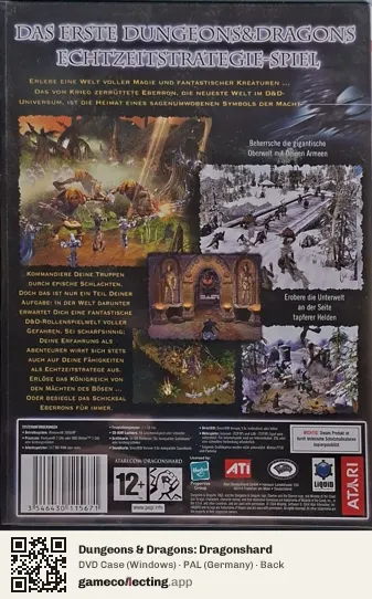 Dungeons & Dragons: Dragonshard Computer, Germany box back