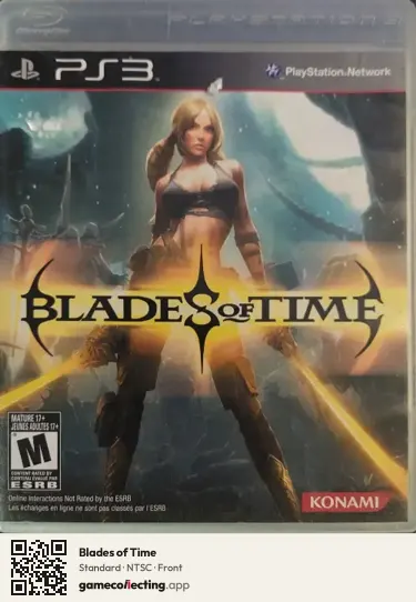 Blades of Time PlayStation 3, NTSC box front