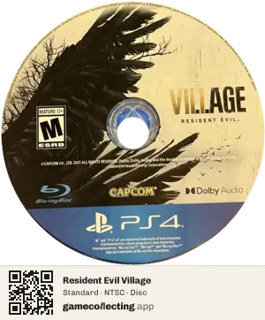 Resident Evil Village PlayStation 4, NTSC disc