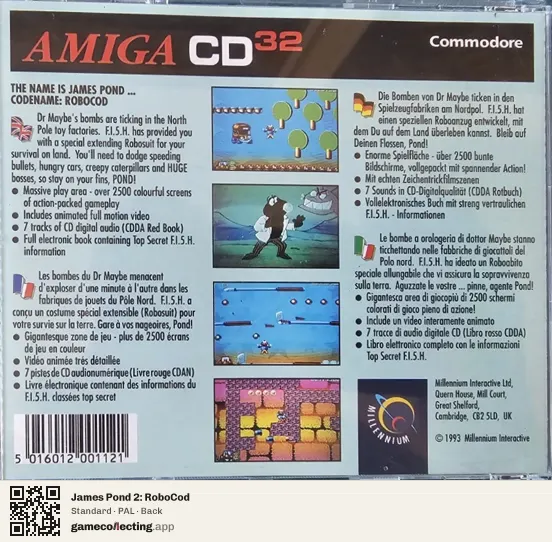 James Pond 2: RoboCod Amiga CD32, PAL box back