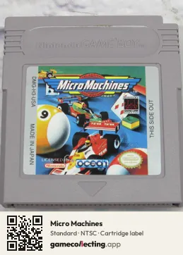 Micro Machines Game Boy, NTSC cartridge label
