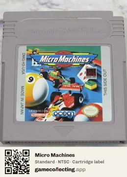 Micro Machines Game Boy, NTSC cartridge label