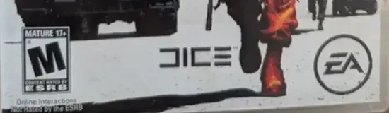 Battlefield: Bad Company 2, the ESRB box on its front
