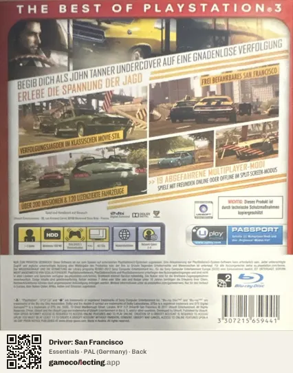 Driver: San Francisco PlayStation 3, Germany box back