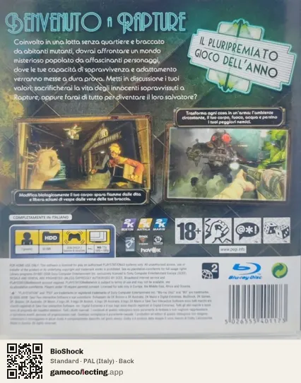 BioShock PlayStation 3, Italy box back