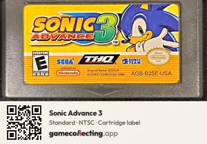 Sonic Advance 3 Game Boy Advance, NTSC cartridge label