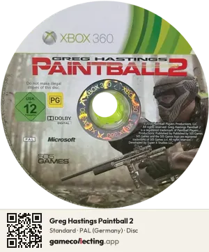 Greg Hastings Paintball 2 Xbox 360, PAL disc
