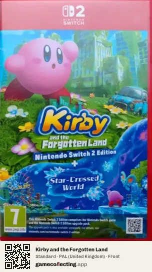 Kirby and the Forgotten Land Nintendo Switch 2, United Kingdom box front