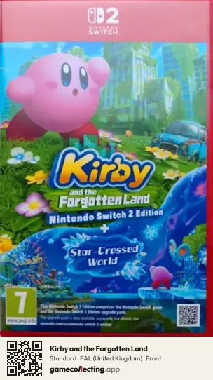 Kirby and the Forgotten Land Nintendo Switch 2, United Kingdom box front