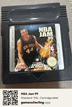 NBA Jam 99 Game Boy Color, PAL cartridge label